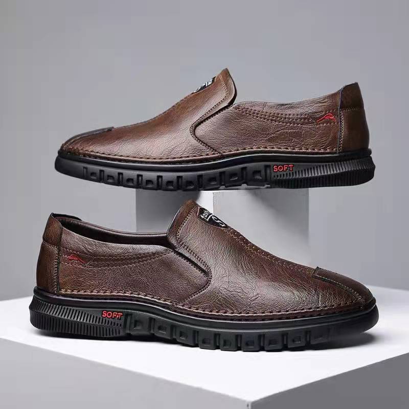 Herren Elegante Leder Slipper mit rutschfester Sohle und weichem Innenfutter EB