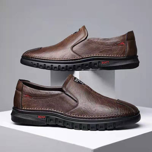 Herren Elegante Leder Slipper mit rutschfester Sohle und weichem Innenfutter EB