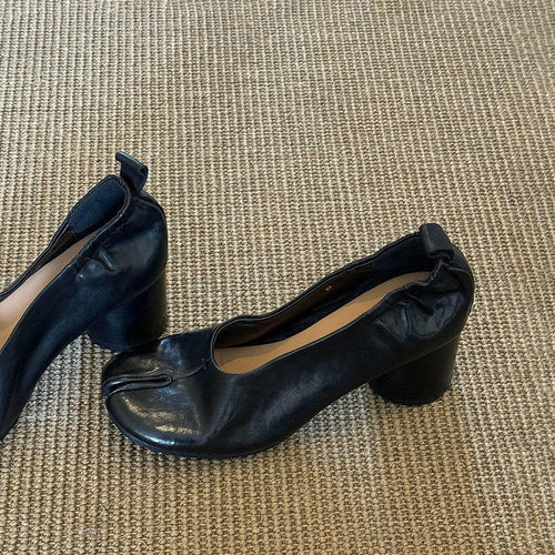 Damen Modische Ballerinas mit elegantem Schnitt und hohem Absatz EB