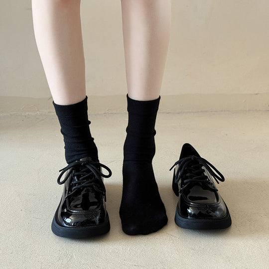 Damen Schnürschuhe mit glänzender Oberfläche und bequemer Sohle EB
