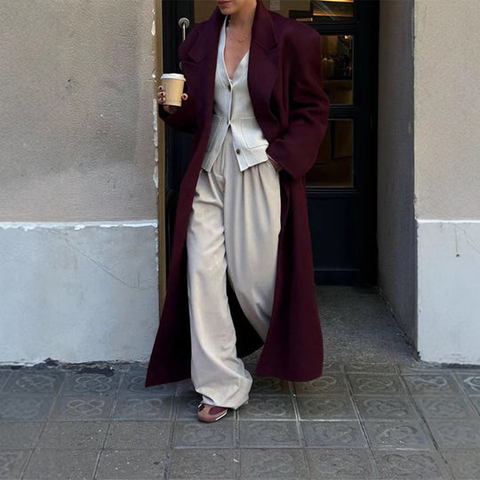 Damen eleganter Wool Coat mit doppelter Knopfleiste EB