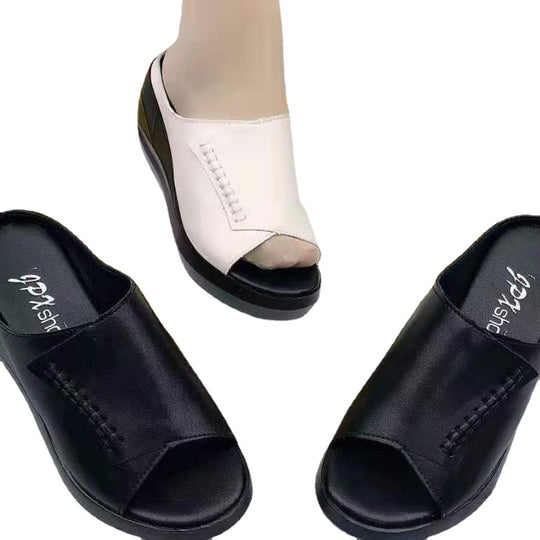 Damen Wedge-Pantoletten mit elegantem Riemendesign und komfortablem Fußbett EB