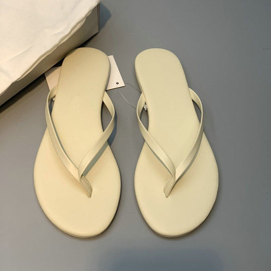 Damen stilvolle Flip-Flops mit glänzendem Riemendesign EB