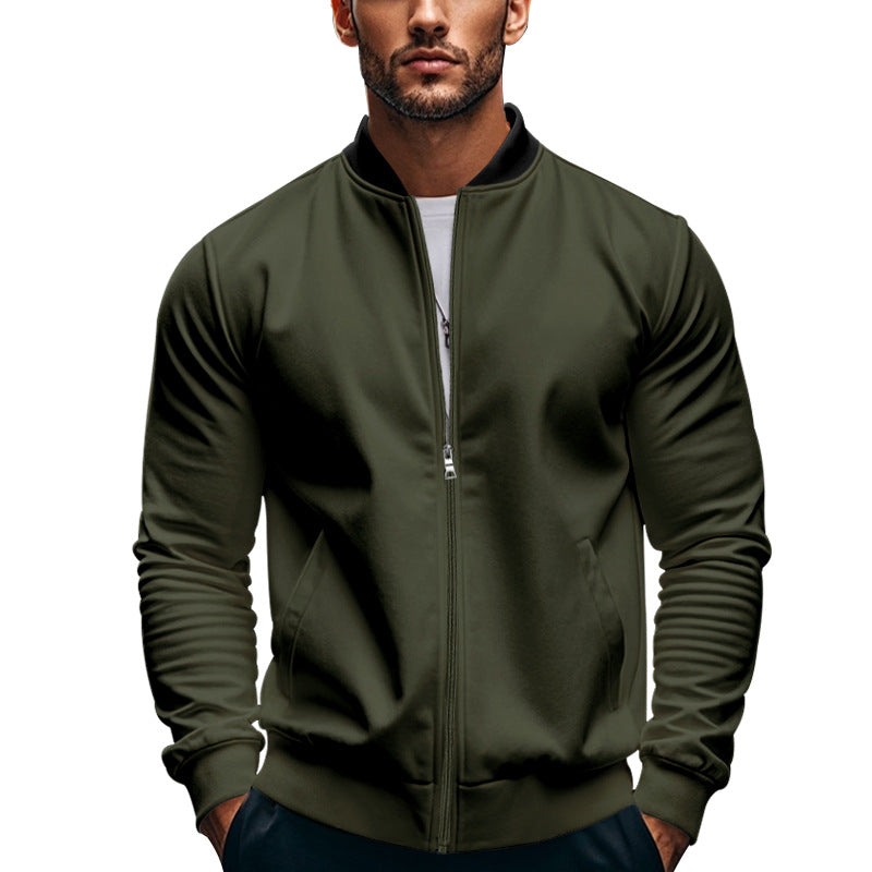 Herren sportliche Jacke mit hohem Kragen und seitlichen Eingrifftaschen EB