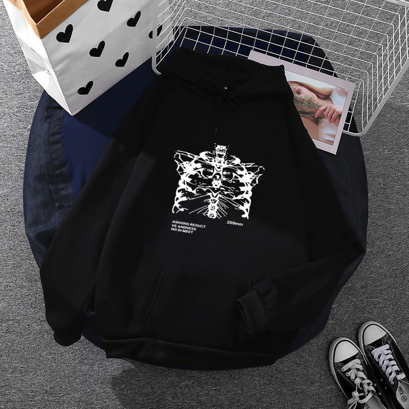 Unisex nan oversized Kapuzenpullover mit anatomischem Grafikprint, Kängurutasche und verstellbarer Kordel EB