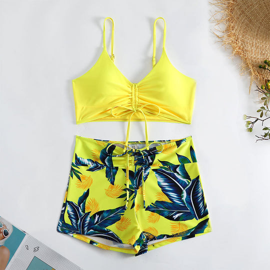 Damen Bikini-Set mit floralem Muster und verstellbaren Trägern EB