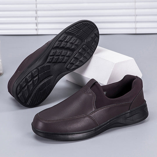 Damen Bequeme Leder Slip-On Sneakers EB