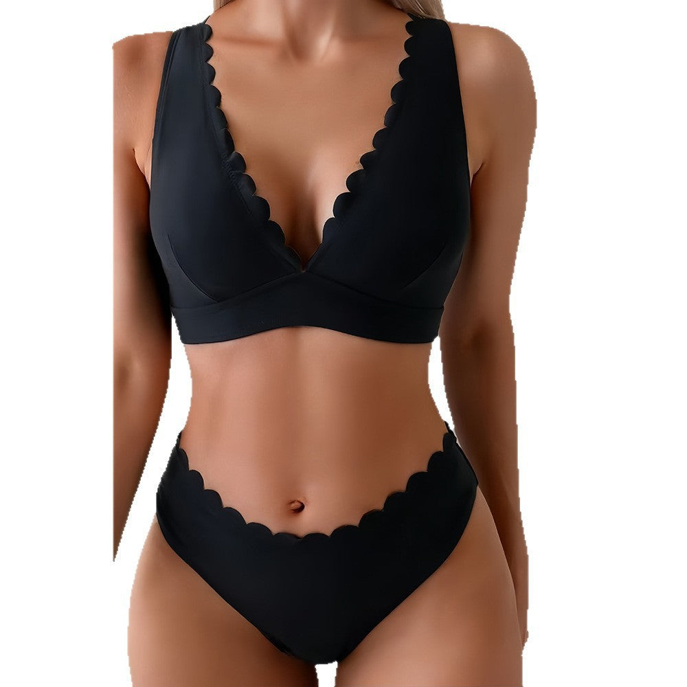 Damen Bikini mit dezentem Wellenmuster EB