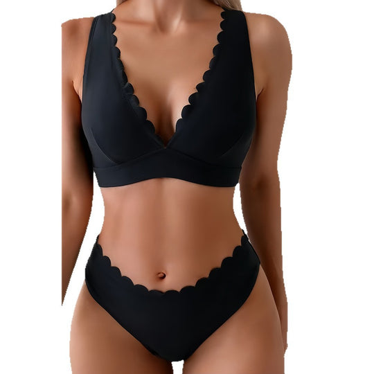 Damen Bikini mit dezentem Wellenmuster EB