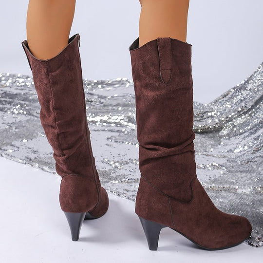 Damen elegante Overknee-Stiefel mit hohem Absatz EB