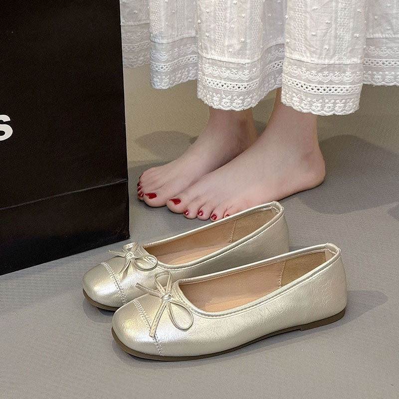 Damen Ballerinas mit zartem Schleifen-Detail und weichem Innenfutter EB