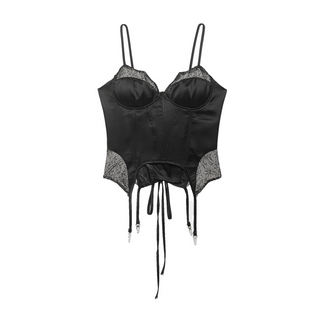 Damen Korsett Top mit zartem Spitzenbesatz und raffiniertem Schnitt EB