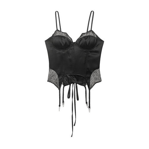 Damen Korsett Top mit zartem Spitzenbesatz und raffiniertem Schnitt EB