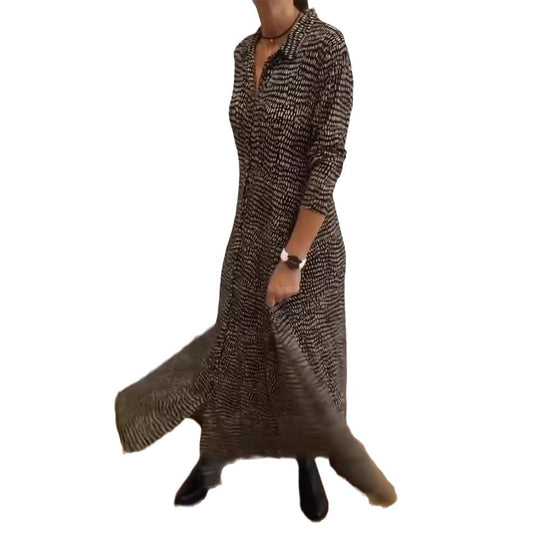 Damen Hemdblusenkleid mit voluminösem Rock und praktischen Taschen Heidi-Mode