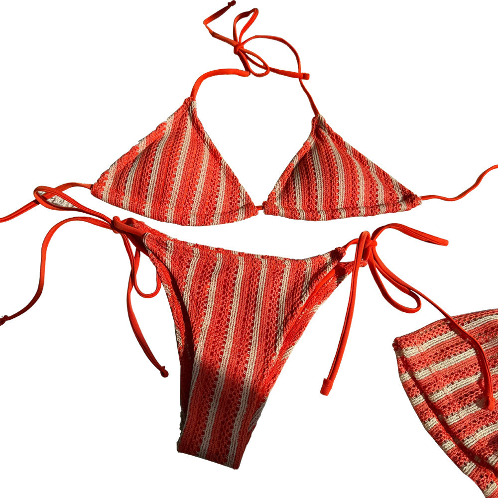 Damen Triangel-Bikini-Set mit modischem Hosenrock EB