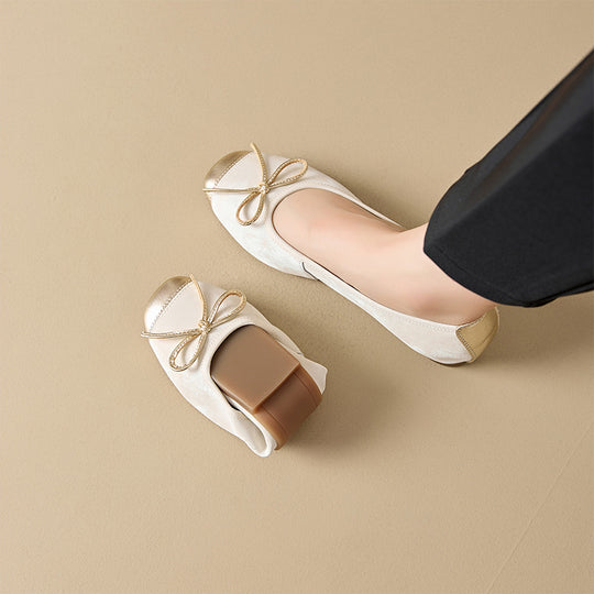 Damen elegante Ballerinas mit dekorativer Schleifenverzierung und hochwertigem Obermaterial EB