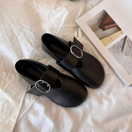 Damen elegante Mokassins mit modischem Schnallenakzent EB