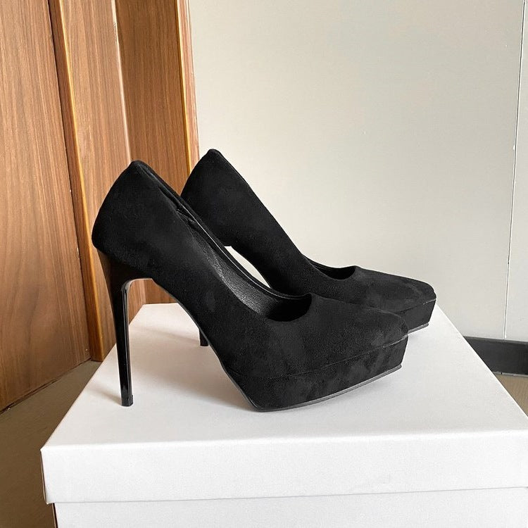 Damen elegante Pumps mit plateauförmiger Sohle EB