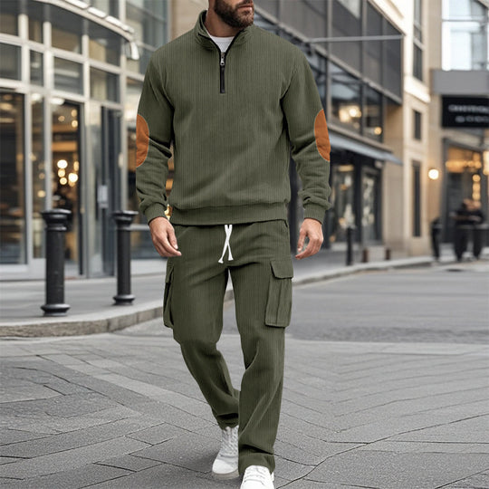 Herren sportliches Freizeitset mit Reißverschluss und praktischen Taschen EB