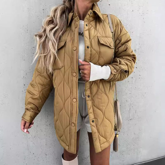 Damen gesteppte Übergangsjacke mit praktischen Taschen EB
