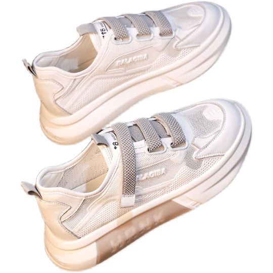 Damen Sportliche Sneakers mit elastischem Schnallenverschluss und atmungsaktiver Mesh-Oberfläche EB