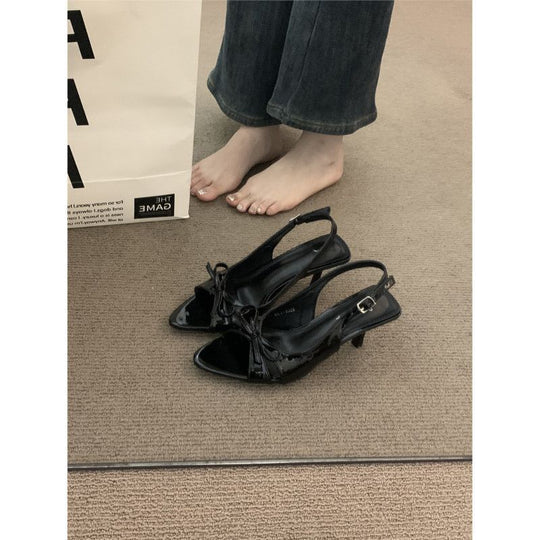 Damen Slingback-Pumps mit zarter Schleifenverzierung EB