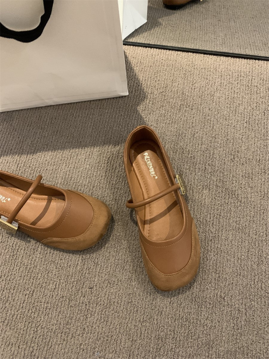 Damen elegante Mary Jane Ballerinas mit modischem Riemchen und bequemer Innenpolsterung EB