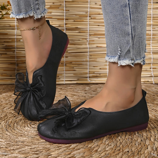 Damen Ballerinas mit dekorativem Schleifen-Detail EB