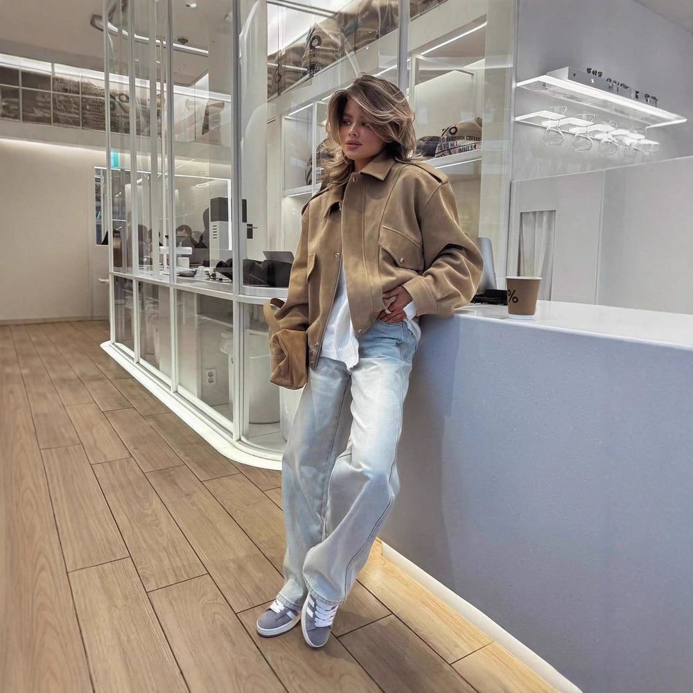 Damen lässige Oversize-Jacke EB