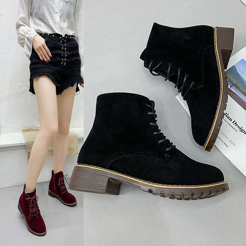 Damen modische Ankle-Stiefel aus Wildleder mit zusätzlichem Reißverschluss und leichter Profilsohle EB