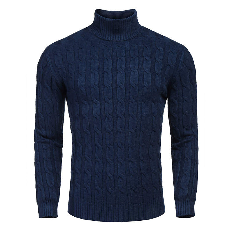 Herren modischer Rollkragenpullover mit Zopfmuster EB
