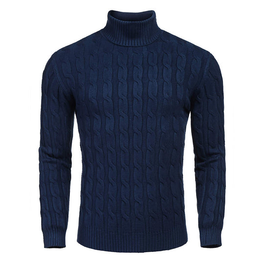 Herren modischer Rollkragenpullover mit Zopfmuster EB