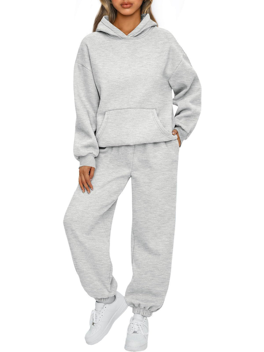 Damen nan gemütliches Oversize Hoodie und Jogginghose Set aus weicher Baumwollmischung EB
