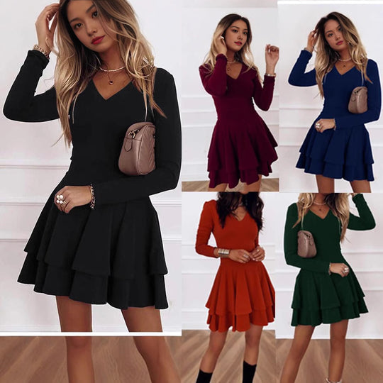 Damen Wickelkleid mit Rüschendetails und eleganter Passform EB