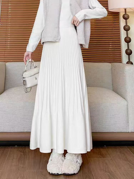 Damen eleganter Faltenrock mit hohem Bund EB