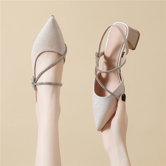 Damen Elegante Slingback-Pumps mit funkelndem Schmuckdetail EB