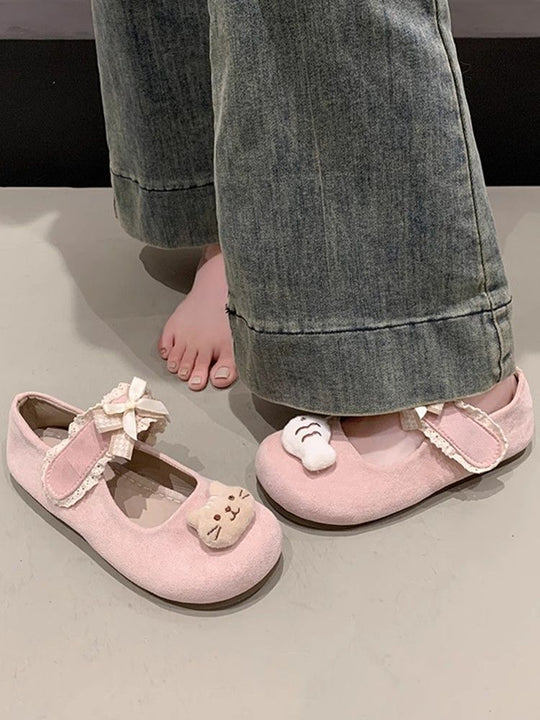 Damen Ballerinas mit niedlichem Tiermotiv und verstellbarem Riemen EB