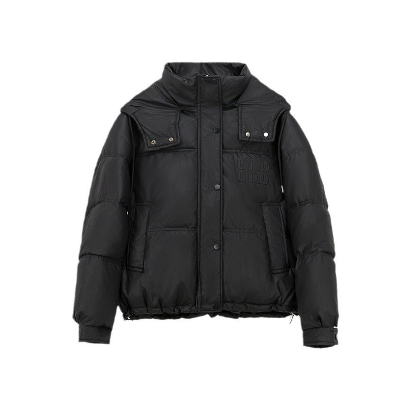 Damen gesteppte Winterjacke mit Kapuze und praktischen Taschen EB
