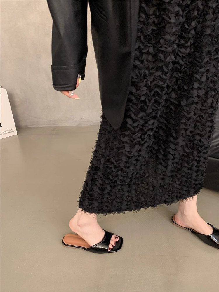 Damen modische Slide-Pantoletten mit elegantem Riemen und bequemer Fußbettgestaltung EB