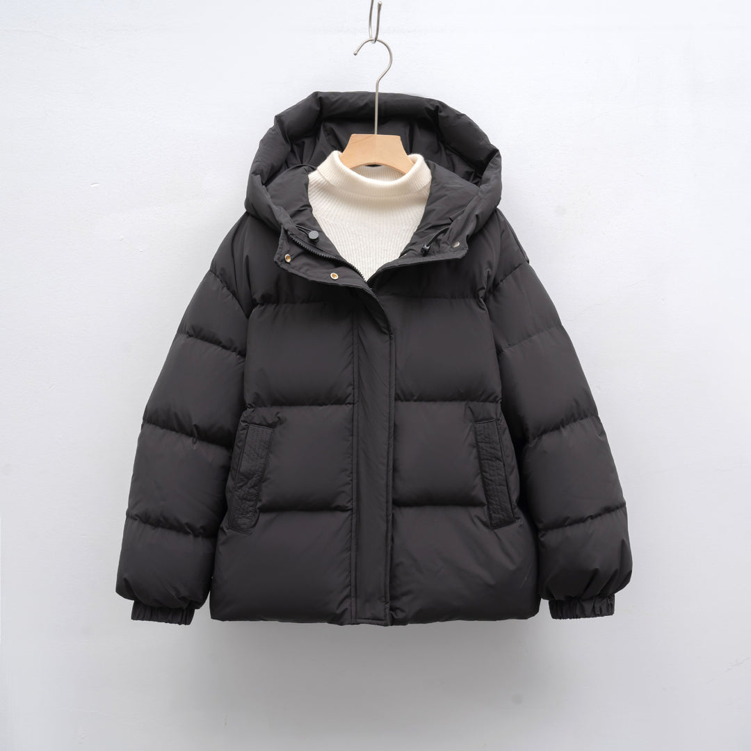 Damen modische Winterjacke mit voluminösen Puffärmeln EB