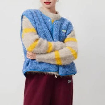 Damen modische Weste mit Fleece-Futter und praktischen Taschen EB