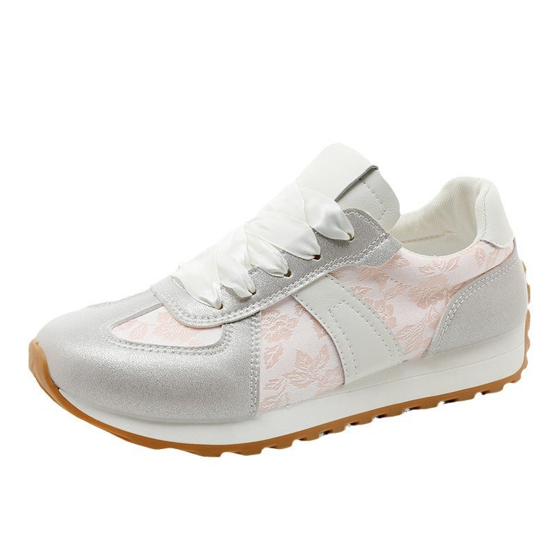Damen sportliche Sneakers mit glänzenden Akzentdetails und atmungsaktiver Obermaterialstruktur EB