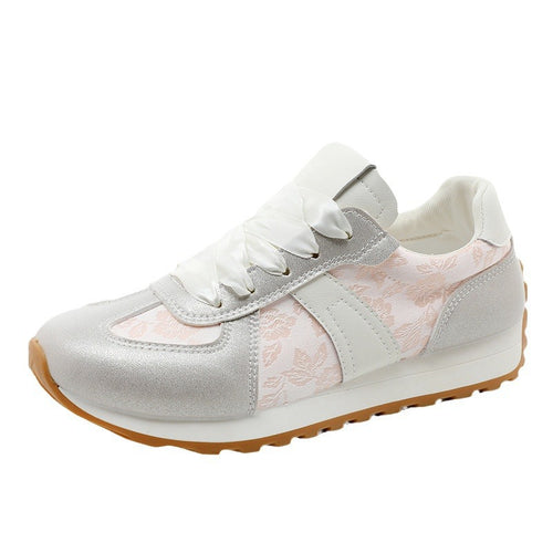 Damen sportliche Sneakers mit glänzenden Akzentdetails und atmungsaktiver Obermaterialstruktur EB