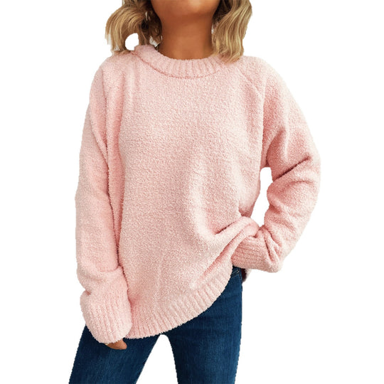 Damen wärmender Strickpullover mit lässigem Schnitt und strukturiertem Design EB