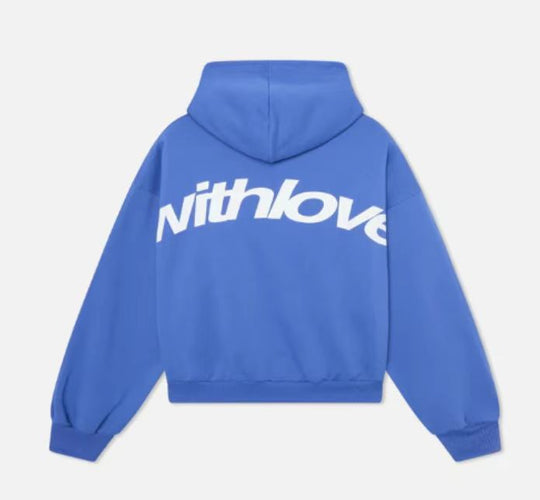 Unisex nan oversized Kapuzenpullover mit großflächigem Rückenprint, Kängurutasche und gerippten Bündchen EB