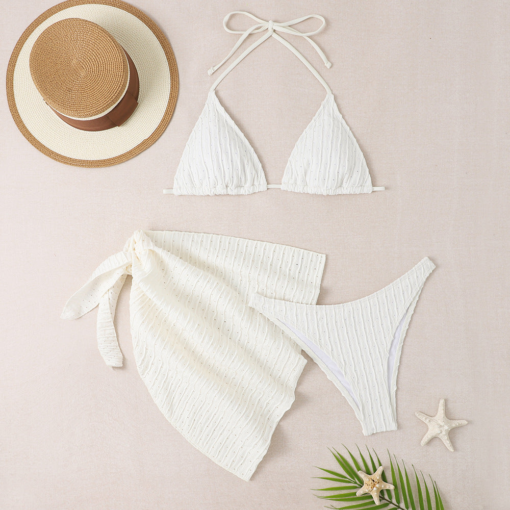 Damen Triangel-Bikini mit modischem Wickelrock und eleganten Details EB