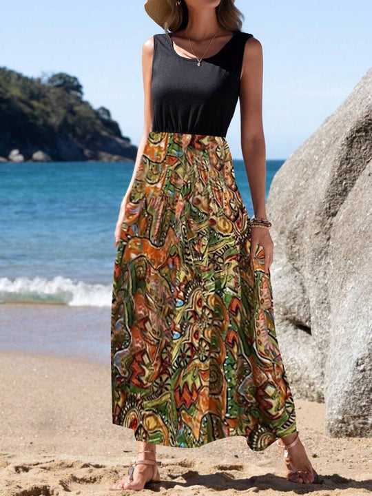 Damen Maxikleid mit floralem Muster und elegantem Schnitt EB