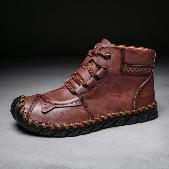 Damen elegante und bequeme Lederstiefeletten EB