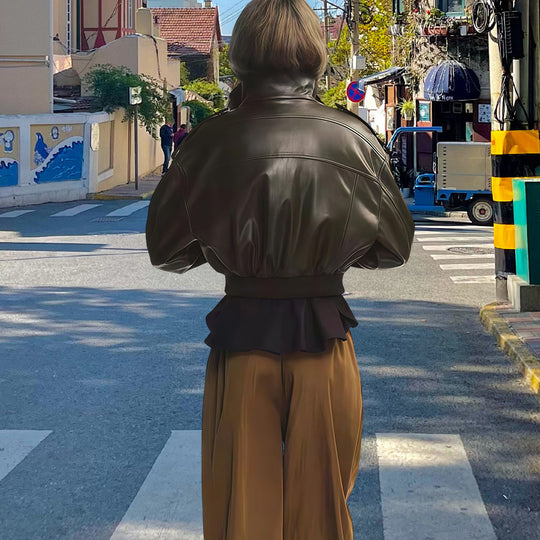 Damen ausgefallene jacke mit voluminösen Ärmeln EB