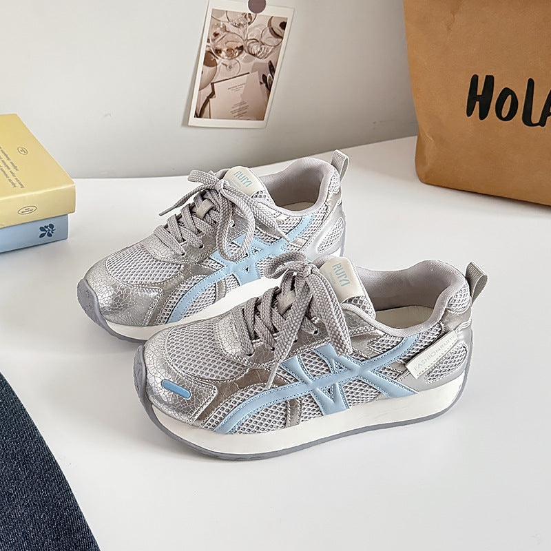 Damen Sportliche Sneakers mit atmungsaktiver Mesh-Oberfläche EB